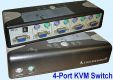 4 Port VGA PS/2 Tastatur Maus KVM Switch