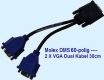 Adapter Molex DMS 60-polig - 2x VGA Dual Monitor TFT VGA Kabel 30cm Adapterkabel